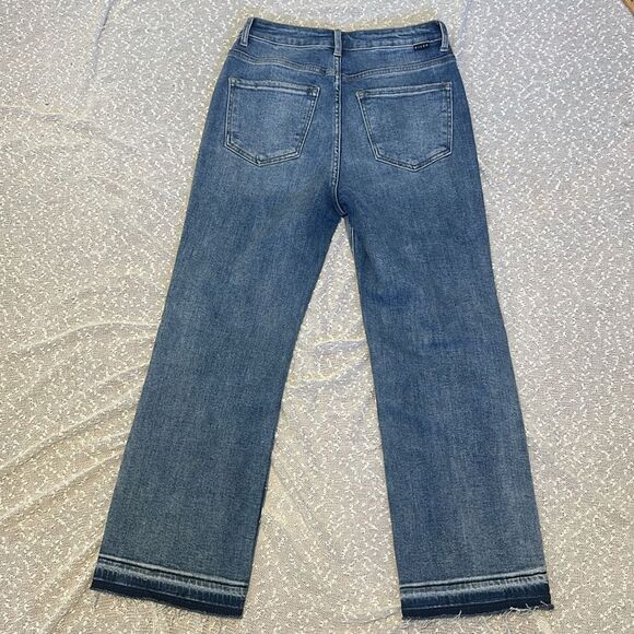 RISEN Shadow Hem High Rise Distressed Straight Leg Jeans 9 29 - Picture 4 of 15